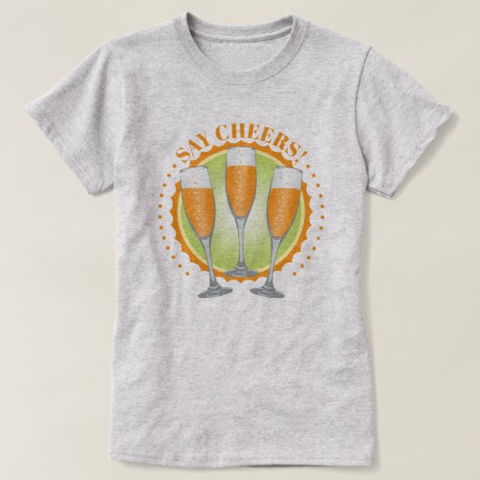Mimosa Oranje Champagne Glasses T-Shirt (Design voorkant)