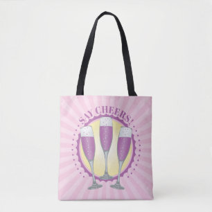 Mimosa Paarse Champagne Glasses Canvas tas