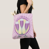 Mimosa Paarse Champagne Glasses Canvas tas (Dichtbij)