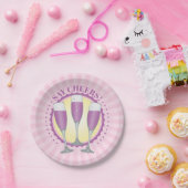 Mimosa Paarse Champagne Glasses Paper Borden Papieren Bordje (Feest)