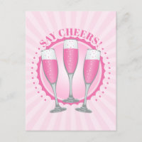 Mimosa Pink Champagne Glasses Briefkaart