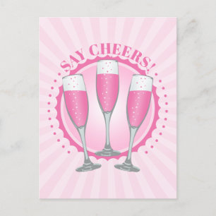 Mimosa Pink Champagne Glasses Briefkaart