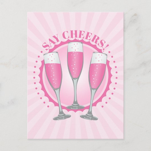 Mimosa Pink Champagne Glasses Briefkaart (Voorkant)