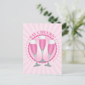 Mimosa Pink Champagne Glasses Briefkaart (Staand voorkant)