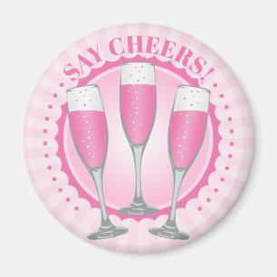 Mimosa Pink Champagne Glasses Magnet