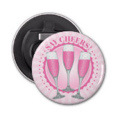 Mimosa Pink Champagne Glasses Open Button Flesopener (Voorkant)