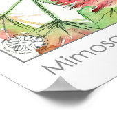 Mimosa Plant Roze Bloemen Medicinaal Kruid Poster (Hoek)