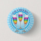Mimosa Rainbow Champagne Glasses Button (Voorkant)