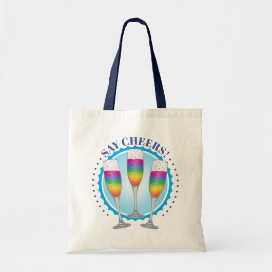 Mimosa Rainbow Champagne Glasses Canvas tas (Voorkant)