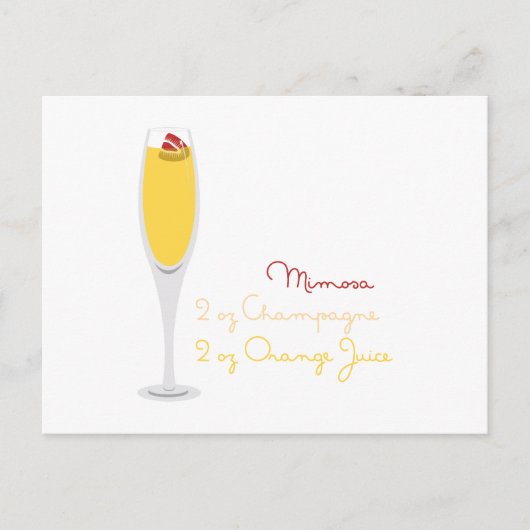 Mimosa Recipe Briefkaart (Voorkant)