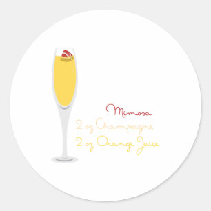 Mimosa Recipe Ronde Sticker