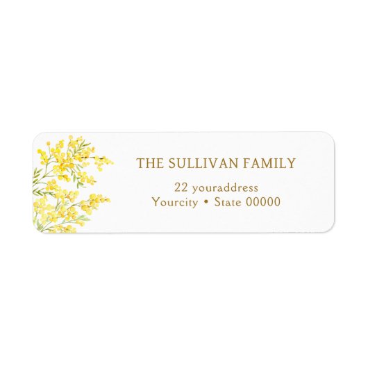 Mimosa return address label (Voorkant)