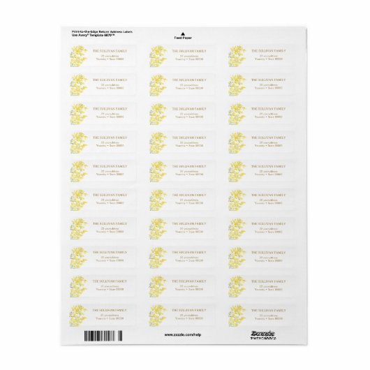 Mimosa return address label (Full Sheet)