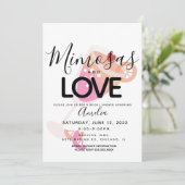 Mimosa Roze Black Bridal Shower Kaart (Staand voorkant)