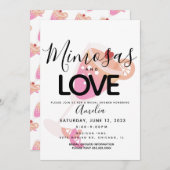 Mimosa Roze Black Bridal Shower Kaart (Voorkant / Achterkant)