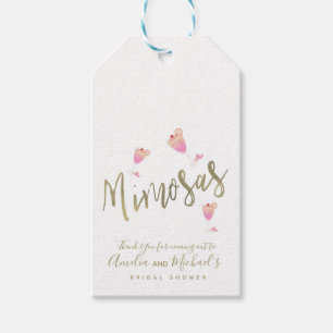 Mimosa Roze Bruiloft Feest Dank Je Confetti Cadeaulabel