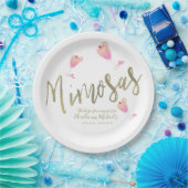 Mimosa Roze Bruiloft Feest Dank Je Confetti Papieren Bordje (Feest)