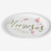 Mimosa Roze Bruiloft Feest Dank Je Confetti Papieren Bordje (Gekanteld)