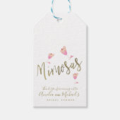 Mimosa Roze Vrijgezellenfeest Dank je Confetti Cadeaulabel (Voorkant)