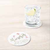 Mimosa Roze Vrijgezellenfeest Dank je Confetti Ronde Kartonnen Onderzetter (Insitu)