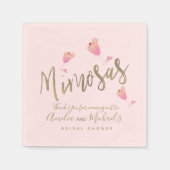 Mimosa Roze Vrijgezellenfeest Dank je Confetti Servet (Voorkant)