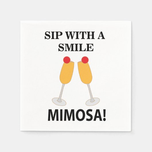 Mimosa Sip met een glimlach Mimosa Party Servet (Voorkant)