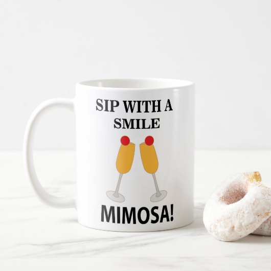 Mimosa slok met een glimlach Mimosa Koffiemok (Met donut)