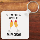 Mimosa slok met een glimlach Mimosa Sleutelhanger (Achterkant)