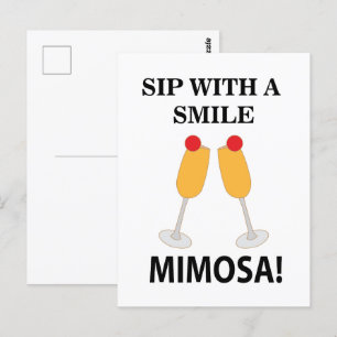 Mimosa Slurp Met Een Glimlach Mimosa Briefkaart