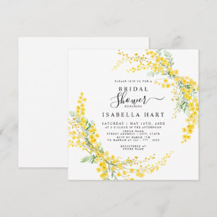 Mimosa Spring Flowers Boho Floral Vrijgezellenfees Kaart