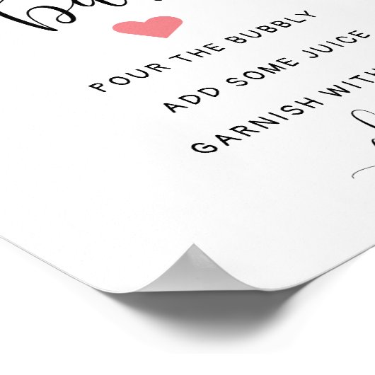 Mimosa-streepjesbord, trouwlintstaaf poster (Hoek)