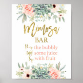 Mimosa-teken, succulent floraal teken poster (Voorkant)