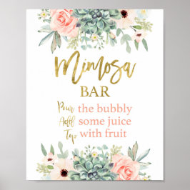Mimosa-teken, succulent floraal teken poster