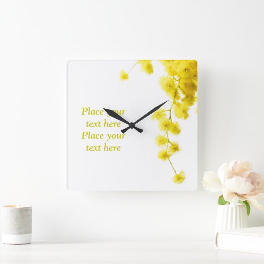 Mimosa Vierkante Klok (Huis)