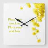 Mimosa Vierkante Klok (Voorkant)