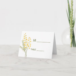 Mimosa waterverf bloemen bruiloft plaats kaarten