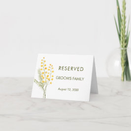 Mimosa waterverf bloemen bruiloft plaats kaarten