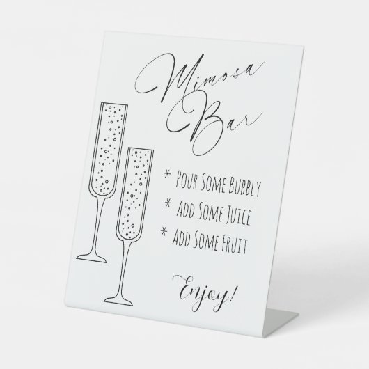 Mimosa-weergaveteken Reclamebord Met Voetstuk (Voorkant)