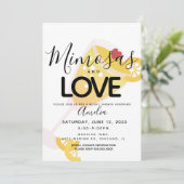 Mimosa Yellow Black Bridal Shower Invitation Kaart (Staand voorkant)
