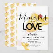 Mimosa Yellow Black Bridal Shower Invitation Kaart (Voorkant / Achterkant)