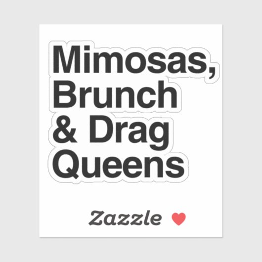 Mimosas Brunch en Drag Queens Sticker (Vel)