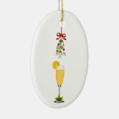 Mimosas en Mistletoe Kerstmis Keramisch Ornament (Rechts)