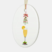 Mimosas en Mistletoe Kerstmis Keramisch Ornament (Links)