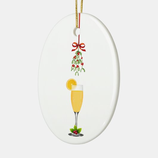 Mimosas en Mistletoe Kerstmis Keramisch Ornament (Links)