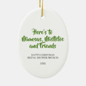 Mimosas en Mistletoe Kerstmis Keramisch Ornament (Achterkant)