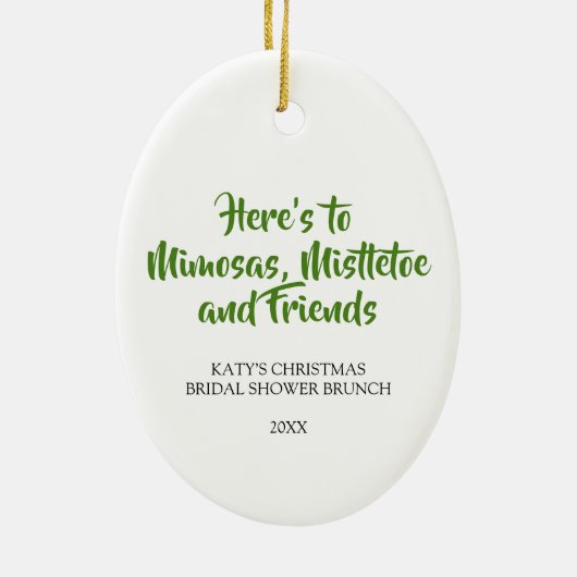 Mimosas en Mistletoe Kerstmis Keramisch Ornament (Achterkant)
