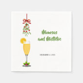 Mimosas en Mistletoe Kerstmis Napkins Servet (Voorkant)