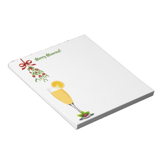 Mimosas en Mistletoe Kerstmis Notitieblok (Schuin)
