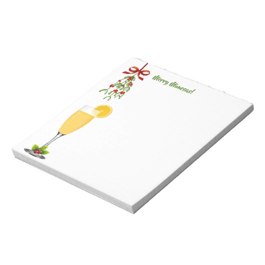 Mimosas en Mistletoe Kerstmis Notitieblok (Linkerzijde)