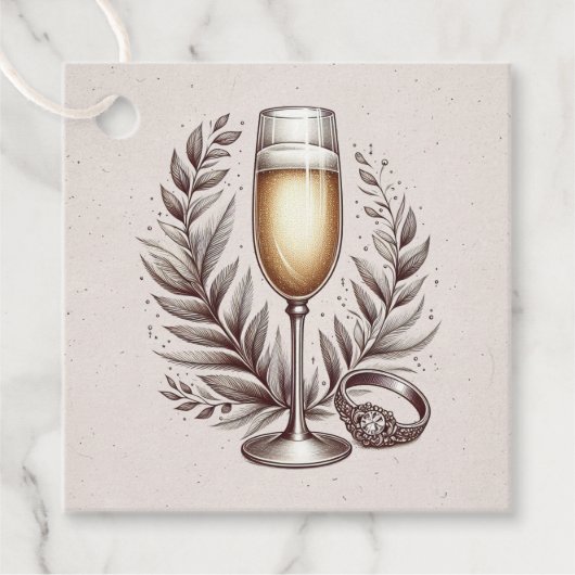 Mimosas & Huwelijk Bedankjes Labels (Voorkant)